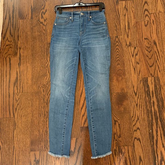 Madewell 10" High-Rise Skinny Jeans: Cutout Tulip Hem Edition Size 25 - Picture 5 of 8